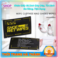 Khăn giấy ướt vệ sinh giày dép , túi xách rất đa năng , nhỏ gọn tiện dụng, sử dụng 1 lần Thời Trang Hà Thành thumbnail