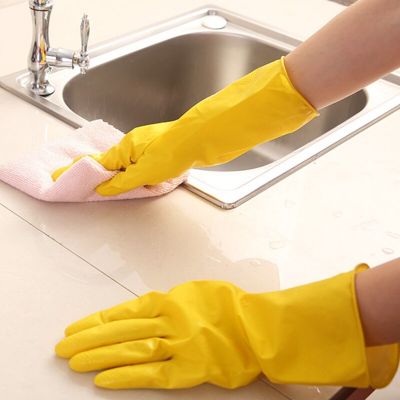 Hot Sale Household Dish-Washing Washing Clothes Rubber Gloves Rubber Waterproof Reusable Housework Food Garden Gloves Safety Gloves