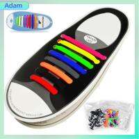 ADAM 16pcs รองเท้าบอร์ด แฟชั่น ยืด ผู้หญิง Tieless ผู้ชาย เชือกผูกรองเท้า ไม่มีเน็คไท ซิลิโคน ยางยืด