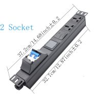 สวิตช์16a ซ็อกเก็ตสากลจ่ายไฟโลหะกระจ่ายหน่วยพลังงานไฟฟ้า Pdu แถบ2-10ways มีระยะห่างกว้าง