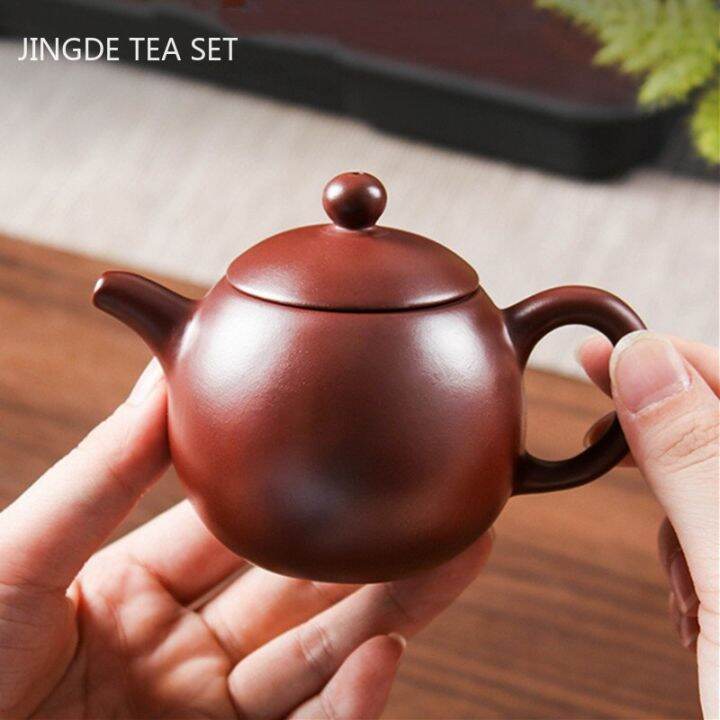 Chinese Yixing Purple Clay Teapots Handmade Dragon Egg Filter Tea Pot