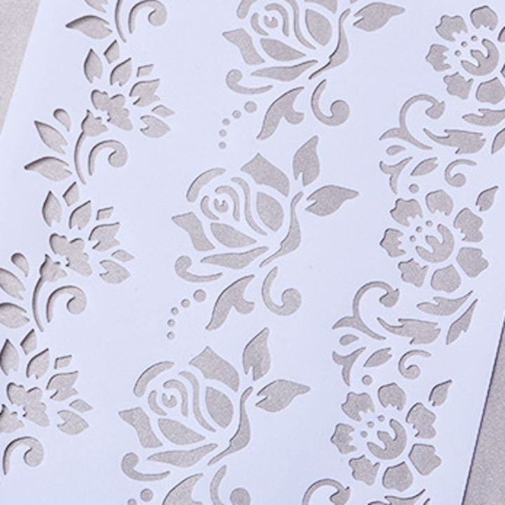 แผ่นกระดาษพลาสติกลายนูน-pan6303936269แบบทำพิมพ์ลายดอกไม้ลายฉลุหลายชั้น