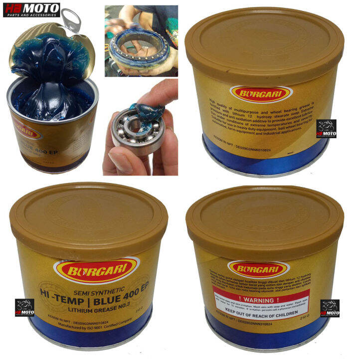 Minyak Gemuk Burgari Semi Synthetic HITEMP/BLUE 400 EP LITHIUM GREASE NO.3 210GRAM/GREASE
