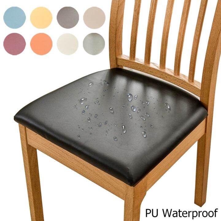 PU Waterproof chair Seat Cover for Dining Room Spandex Stretch Chair