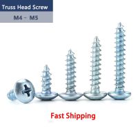 M4 M5 Blue Galvanized Hardened Phillips Cross Truss Head Screws Wood Screws Self Tapping Screws Mushroom Head Flat head