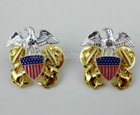 tomwang2012. PAIR WWII US NAVY OFFICERS SHOULDER METAL SMALL INSIGNIA PIN BADGE MILITARY GIFT