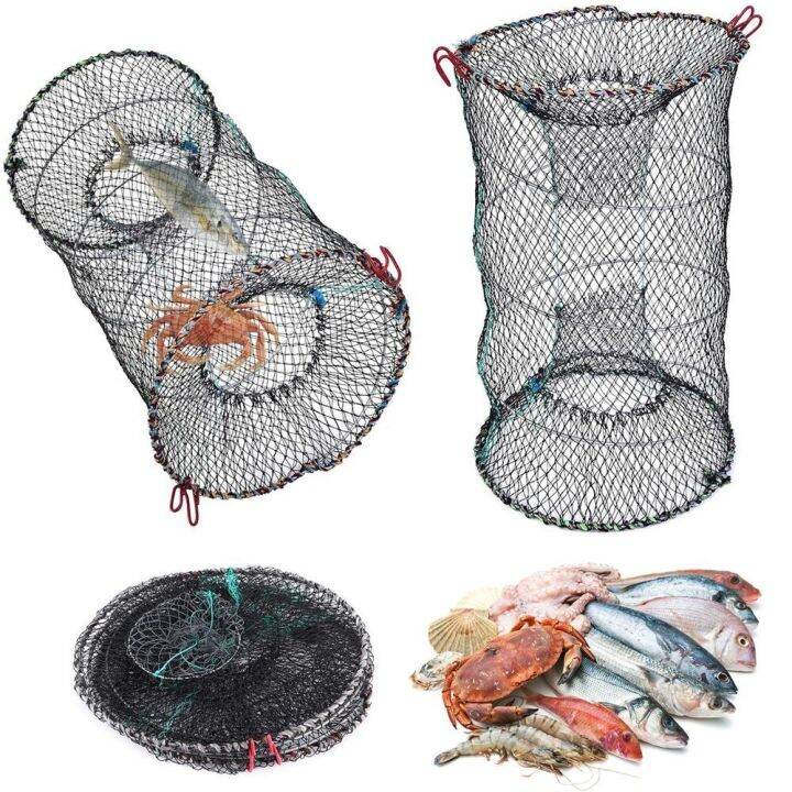 REASSUREINFLICTION97ON7 Foldable Hand Throwing Net Round Crab Net ...