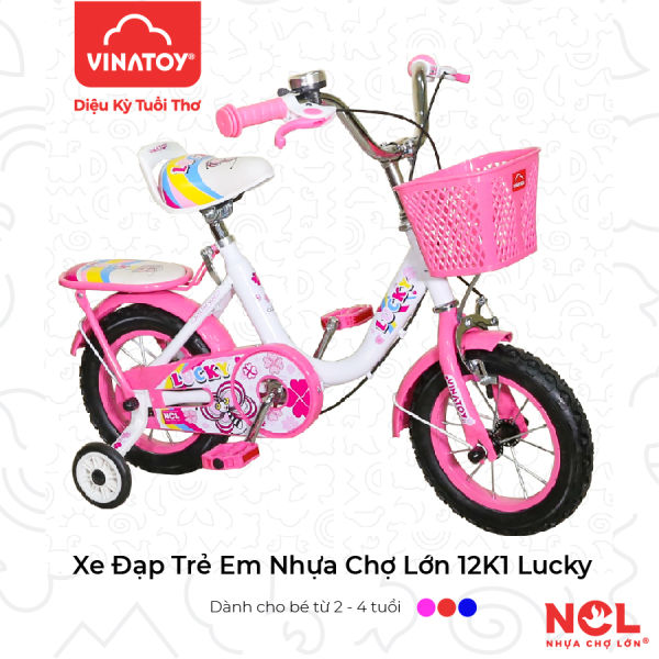 Xe đạp trẻ em Nhựa Chợ Lớn 12 inches K1 Lucky Dành Cho Bé Từ 3 đến 4 Tuổi – M1825-X2B