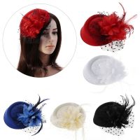 Fascinator Hats Headband Womens Feather Flower Brides Hair Accessories Wedding 85LB