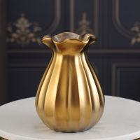 Luxury European Vase Ceramic Creative Golden Flower Arrangement Flower Pot Living Room Bedroom Ev Dekorasyon Decor ED50HP