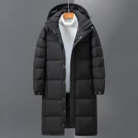 2023 Mens Winter Jacket Hood Feathers Puffer White Duck Long Down Jacket Male Black Parka Coat Warm Autumn Casual Top Size 3XL