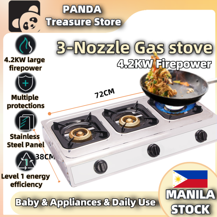 Gas Stove 4.2KW 3Burner Gas Stove Electronic Ignition Efficient