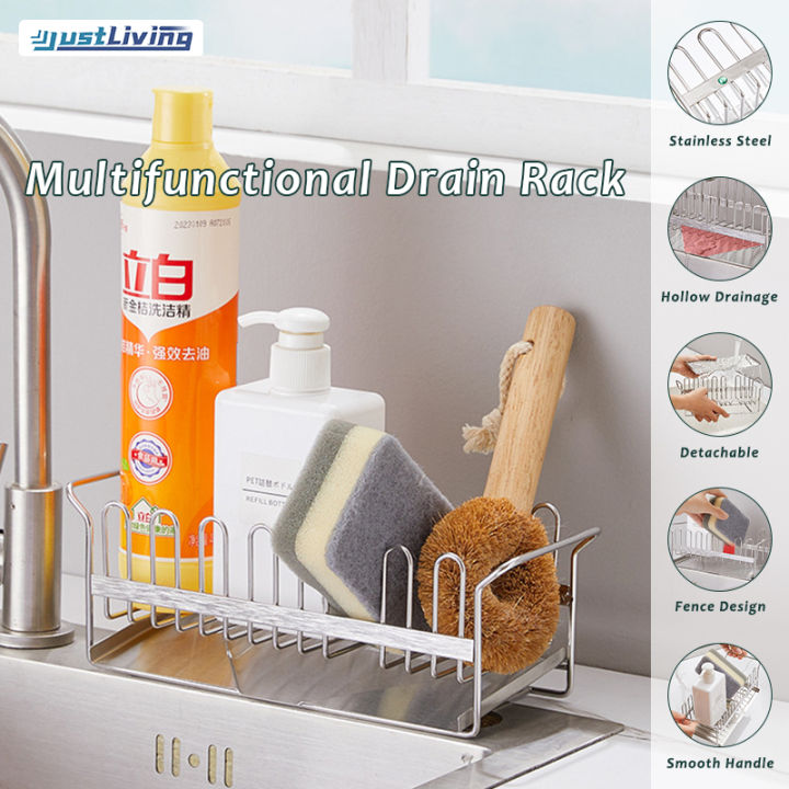 1pc Hollowed-Out Sink Drain Storage Rack, Simple Multifunction