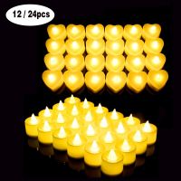 24pcs LED Electric Fake Candle in Warm White Realistic Bright Flickering Bulb LED Tea Light for Seasonal Festival Celebration