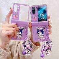 【สายคล้องโทรศัพท์】โซ่มือสีม่วง Sanrio Kuromi น่ารักพร้อมเคสโทรศัพท์จี้ตุ๊กตาสำหรับออปโป้ไฟนด์ N2ปลอกกันกระแทกแบบฝาพับ