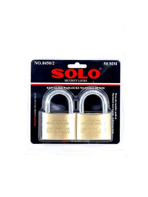 SOLO กุญแจรุ่น 8450/2คีย์อะไลท์ โซโล ขนาด 50 มม. 2 ตัวต่อชุด รุ่น 8450/2 ของแท้ 100%