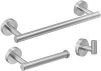 Bathroom Towel RackToilet Paper HolderHook Hook, Stainless Steel Bathroom Accessories, Matte Finish Three-piece Set Nickel