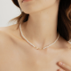Gails NFK 066 Gold Link Pearl Necklace สร้อยคอมุกนํ้าจืด