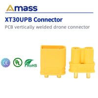 Amaa XT30UPB PCB สีเหลืองตัวผู้และตัวเมียหัวเชื่อมแนวตั้งปลั๊กโมเดลเครื่องบินแรงสูง5คู่สเก็ตบอร์ดกลางแจ้ง