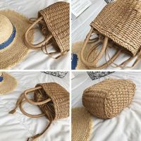 ღℰWomen Straw Bags Bag Summer Beach Rattan Shoulder Bag Bamboo Bag