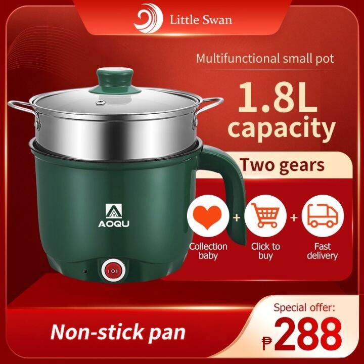 【in stock】 rice cooker small 1.8L mini hot pot with steamer electric