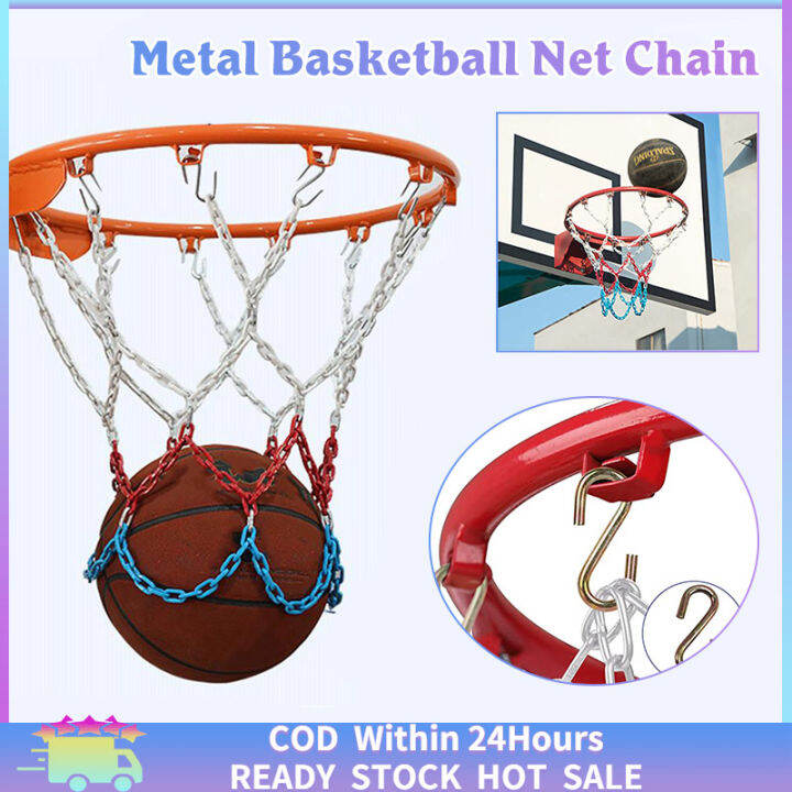[Fast Delivery] Standard Basketball Net Heavy Duty Galvanized Steel Metal Basketball Net Chain