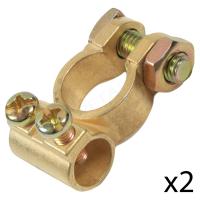 Car Battery Terminals Clamps Pair Screw Connection Positive Negative Brass Suitable for many models Fits Up To 12mm Cable PY10