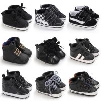 【hot sale】 ❐ﺴ C19 Black Fashion Baby Shoes Casual Shoes For Boys And Girls Soft Bottom Baptism Shoes Sneakers Newborn Comfort First Walking Shoes