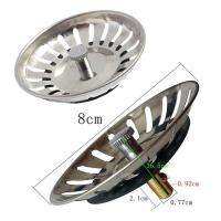 Stainless Steel Home Kitchen Sink Drain Stopper Basket Strainer Waste Plug 83mm