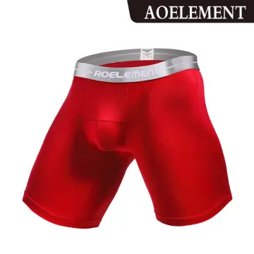 Men's Breathable Loose Sleep Boxers Plus Size Mid Waist Athletic Jersey  Underwear Solid Color Sport Boxer Shorts