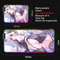 Sexy Video RGB LED Mousepad Sexy Anime Mouse Pad Sex with Chest Gamer Desktop Deco Gaming Accessory Backlit Mat Cheapest Thing