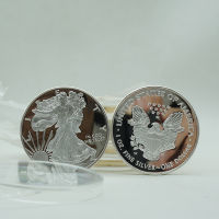 5PCS United States Of America Statue Of Liberty เหรียญที่ระลึกในพระเจ้า We Trust Eagle Pattern Silver Plated Commemorative Coin