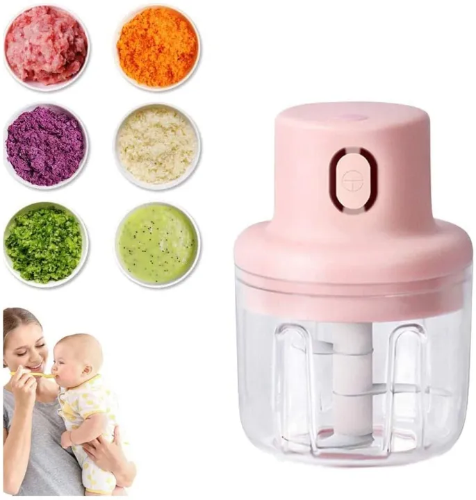 Electric Garlic & Puree Chopper, Mini Cordless Food Blender, Safe