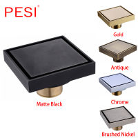 100 Brass Square Bathroom Shower Drain Tile Insert Floor Drain Antique Anti-odor Drain Hair Invisible Floor Waste Grates.