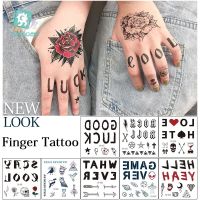 【YF】 Rocooart Rock Punk Style Tattoo Sticker Flower Letters Finger Tattoos Makeup Party Body Art Temporary Stickers Fake Taty