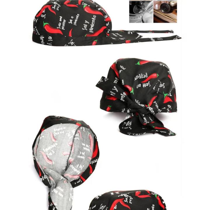 yotjar-หมวกผู้หญิงใส่ทำงานสะดวกสบาย2ชิ้นผ้าพันคอ-bandana-หมวกเชฟ