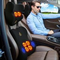 Car Electric Massage Pillow Seat Back Headrest Lumbar Support Cushions Neck Pillow for Office Chairs Car Seat Accessories