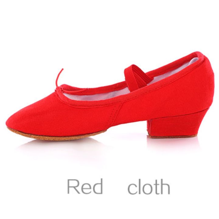 รองเท้าบัลเลต์หญิงสำหรับเต้นเด็ก39-s-รองเท้าผ้าแคนวาสลาตินแดนซ์แจ๊สรองเท้าแตะเด็ก39-s-บอลรูมแทงโก้ซัลซ่า