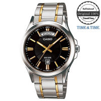 Time&amp;Time Casio Standard นาฬิกาข้อมือผู้ชาย สีเงิน/ดำ/ทอง สายสแตนเลสสองกษัตริย์ รุ่น MTP-1381G-1AVDF