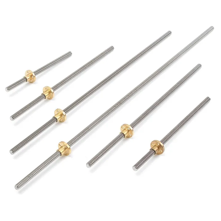 T6 Lead Screw 1mm Pitch With Brass Nut 100/150/200/250/300/400/500mm