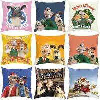 【hot】❉❆ Anime Gromit pillowcase polyester short plush zipper decoration cushion car childrens gift 45cmx45cm