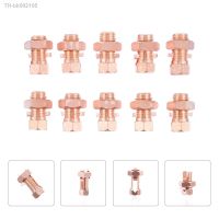 ☇№ 10 Pcs Bolt Clamp Split Copper Joint Wire Clips Connector Grounding Strength Cable