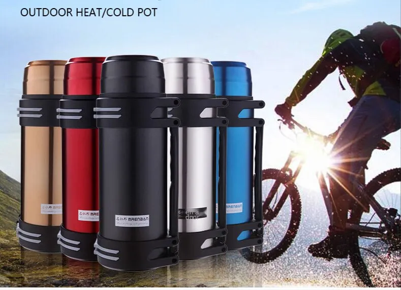 1200-4000ml Large Thermos Bottle Vacuum Flasks Stainless Steel Insulated  Water Thermal Cup With Strap 48 Hours Insalation