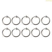 blg 10Pcs Sliver No Ear-hole DIY Clip On Circle Hoop Earrings Converters for Earring 【JULY】