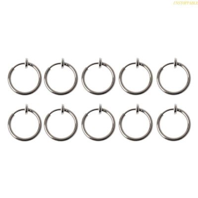 blg 10Pcs Sliver No Ear-hole DIY Clip On Circle Hoop Earrings Converters for Earring 【JULY】
