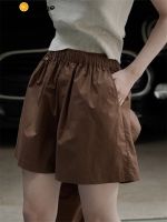 【hot】 HanOrange 2023 Slouchy Waist Shorts Loose Pants Female White/Brown/Pink