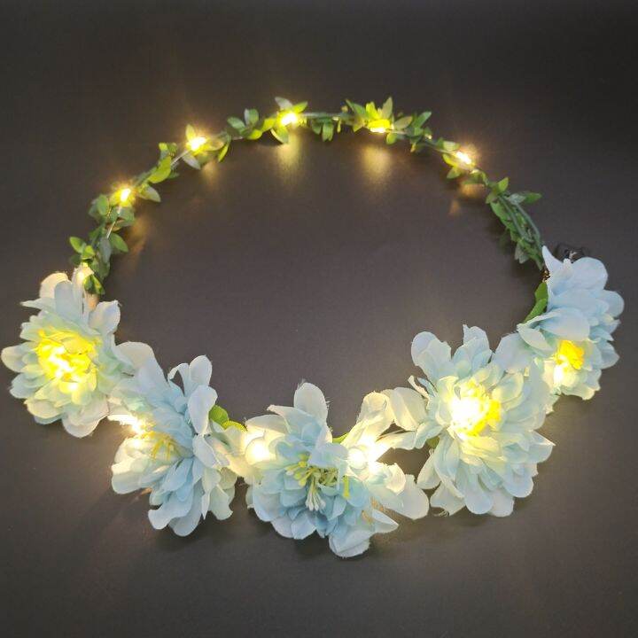 garland-headdress-shiny-headwear-simulation-wreath-hawaiian-headwear-glowing-headwear-tourism-headwear