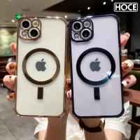 HOCE กรณีแม่เหล็กสำหรับ iPhone 15 14 13 12 Pro Max Magsafe ชาร์จเคสสำหรับ iPhone 15 14 Pro Max มินิชาร์จไร้สายใสบางปก