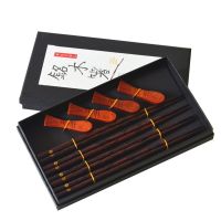 1 Set Chopsticks Set Hardwood Chopsticks Reusable Japanese Style Natural Wood Chop Stick Hand-Carved Chopstick Gift Sets