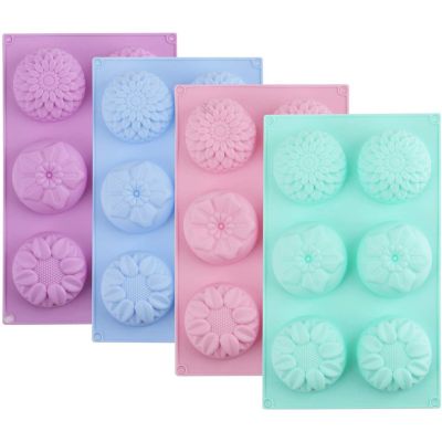 GL-แม่พิมพ์ ซิลิโคน ดอกไม้ 6 ช่อง (คละสี) Flower silicone mold